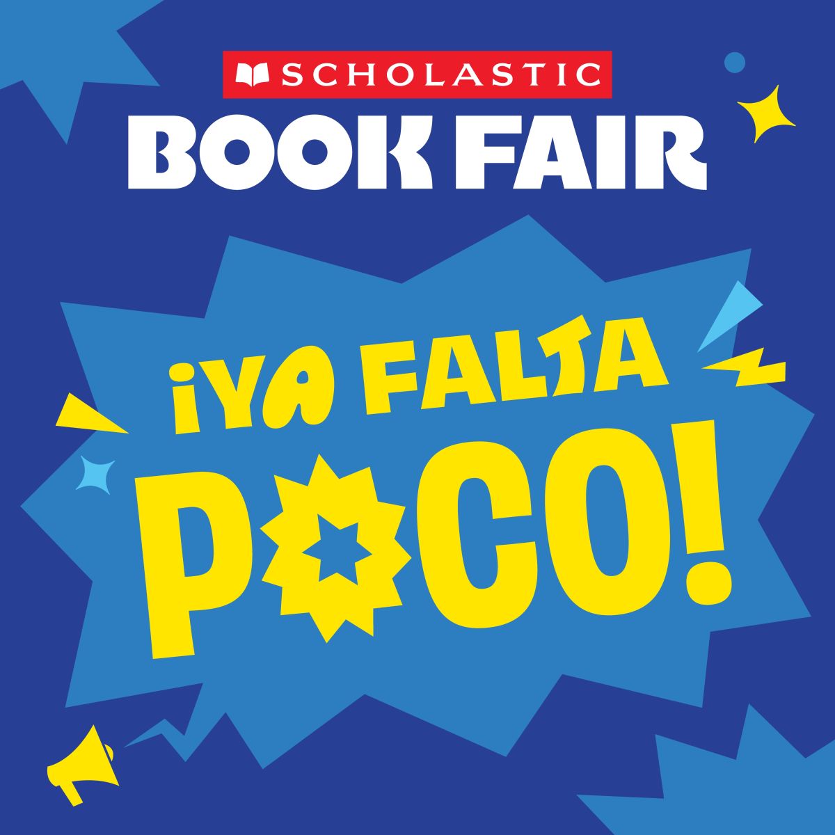 Promotional image for upcoming Scholastic Book Fair in Spanish