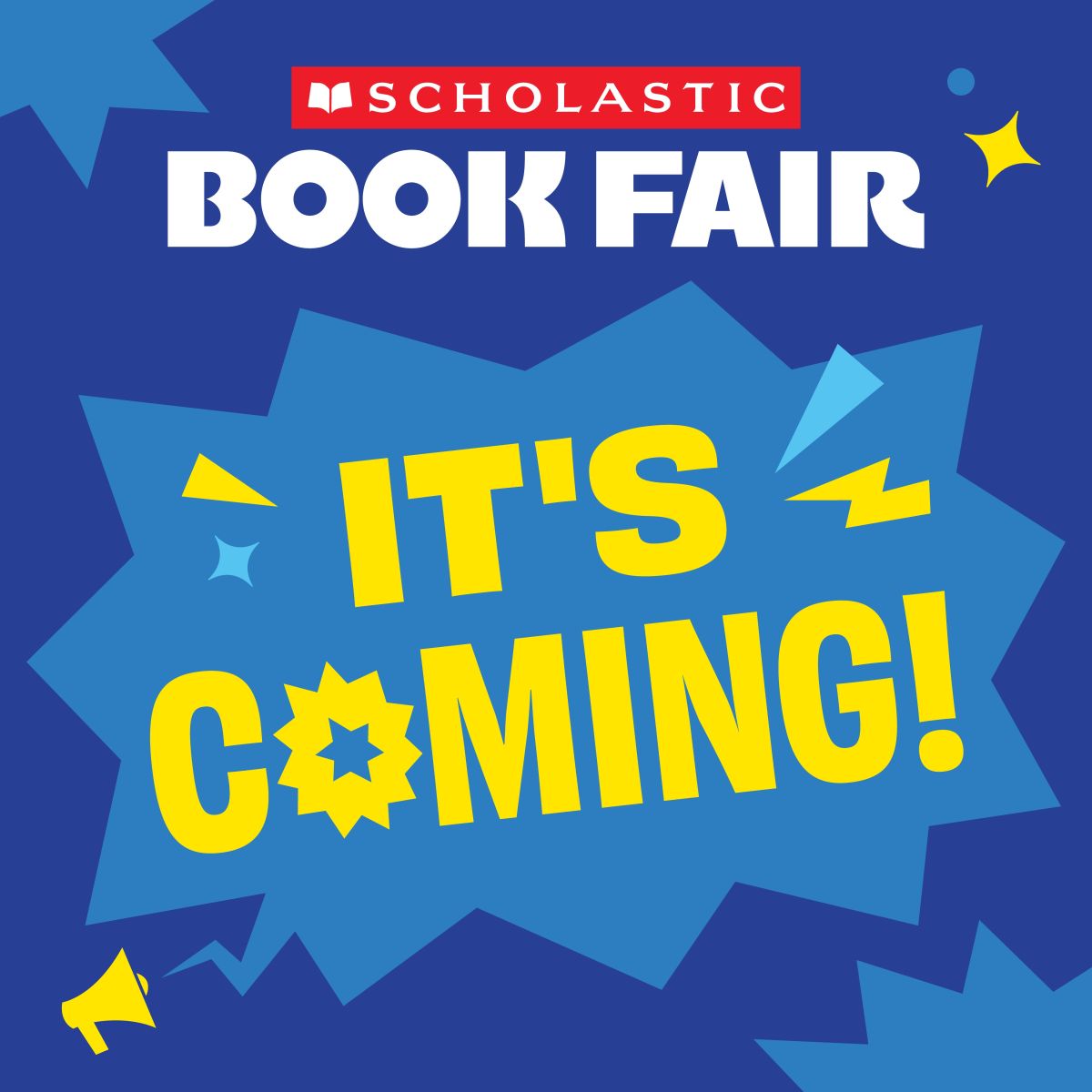 Promotional image for upcoming Scholastic Book Fair